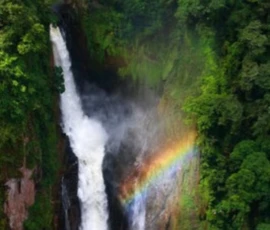Heo Sawat Waterfall – the iconic cascade made famous by the film "The Beach," deep inside Khao Yai. Heo Sawat Waterfall Khao Yai National Park featured in The Beach film